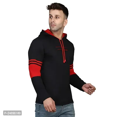 Trendy Designer Cotton Hood Men Colorblock Cotton Blend T-Shirt-thumb4