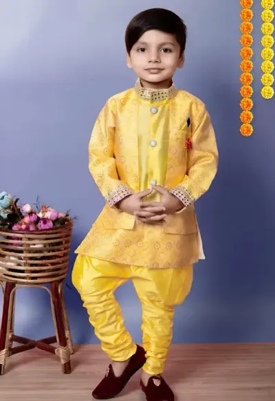 Comfortable Blend Kurta Sets For Boys