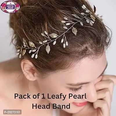 Stylish Bridal Hair Vine Bridal Golden Leafy Headband Girls and Women-thumb0