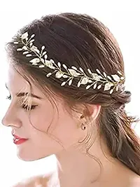 Stylish Bridal Hair Vine Bridal Golden Leafy Headband Girls and Women-thumb3