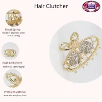 Women Elegant Design, High Endurance Premium Material Hair Clutcher Hair Claw  (gold) Pack of 1-thumb4