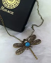 Mirage -Vintage Long Chain Butterfly Pendant Necklace Jewellery For Women| Butterfly necklace | Butterfly trending Jewellery for western were| sweater long necklace-thumb2