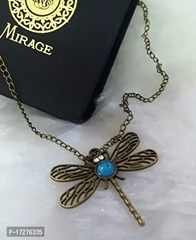 Mirage -Vintage Long Chain Butterfly Pendant Necklace Jewellery For Women| Butterfly necklace | Butterfly trending Jewellery for western were| sweater long necklace-thumb3