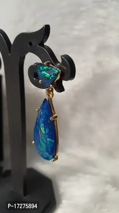 Mirage - Dark Blue Multicoloured Drop Earrings for Women | Long Pretty tassel earrings | jewellery| jewellery for women | stylish earring-thumb3