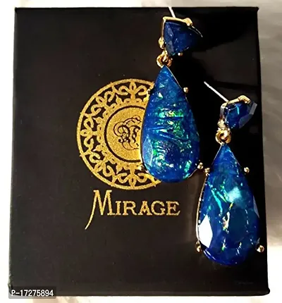 Mirage - Dark Blue Multicoloured Drop Earrings for Women | Long Pretty tassel earrings | jewellery| jewellery for women | stylish earring-thumb0