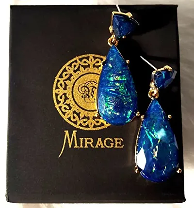 Mirage - Dark Blue Multicoloured Drop Earrings for Women | Long Pretty tassel earrings | jewellery| jewellery for women | stylish earring