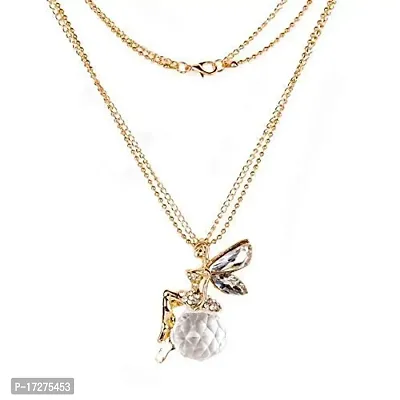 Mirage - Multi-Layer Butterfly Fairy Necklace Gold Color Crystal Angel Wings Long Chain Necklaces For Women | 3 chain necklace |sweater long necklace | multilayer chain necklace-thumb0