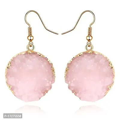 Mirage - Pink Sparkly Resin Stone Earrings | Light weight pink earrings-thumb0