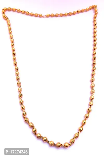 Mirage - Beautiful golden round beads chain | golden mug mala MATARMALA short chain