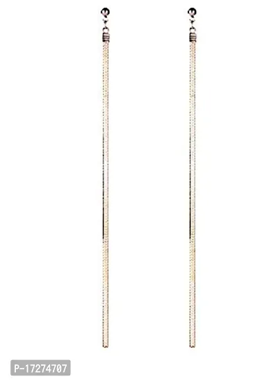 Mirage -Elegant Simple Metal Thin Chain Silver Long Tassel Earrings | simple long earrings | stylish earrings-thumb0