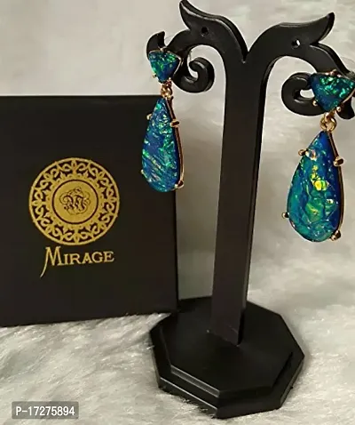 Mirage - Dark Blue Multicoloured Drop Earrings for Women | Long Pretty tassel earrings | jewellery| jewellery for women | stylish earring-thumb2