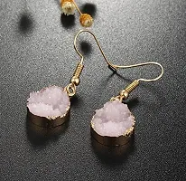 Mirage - Pink Sparkly Resin Stone Earrings | Light weight pink earrings-thumb2