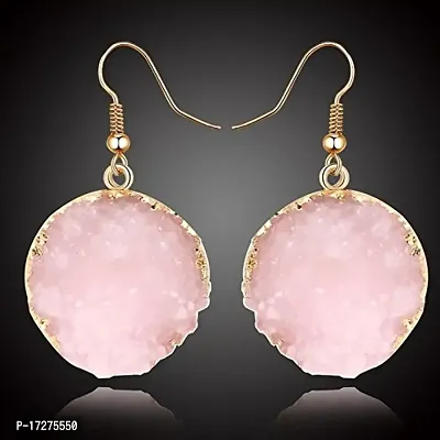 Mirage - Pink Sparkly Resin Stone Earrings | Light weight pink earrings-thumb2