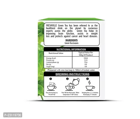 Freshville Green Tea | Natural  Herbal Loose Leaves Green Tea with Anti-Oxidants - 25 Bags-thumb5