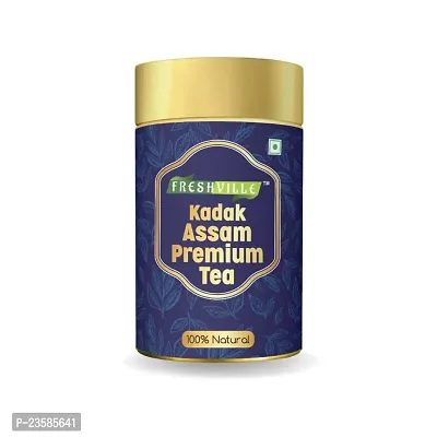 FRESHVILLE Kadak Assam Premium Tea | Assam CTC Black Tea | Premium Black Tea (100 Gm)