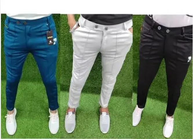 Stylish Men Lycra Casual Trouser Pack of 3