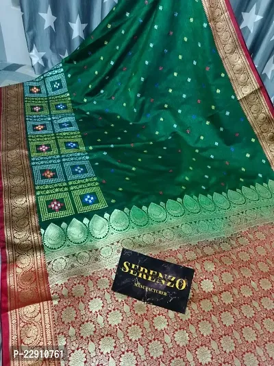 Banarasi Satin Silk Sambalpuri Embroidery Saree With Blouse Piece-thumb0