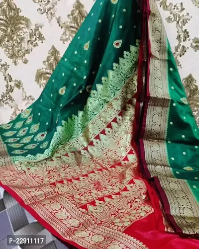 Banarasi Satin Silk Embroidery Saree With Blouse Piece-thumb0