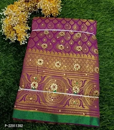 Banarasi Brocade Silk Saree With Blouse Piece-thumb0