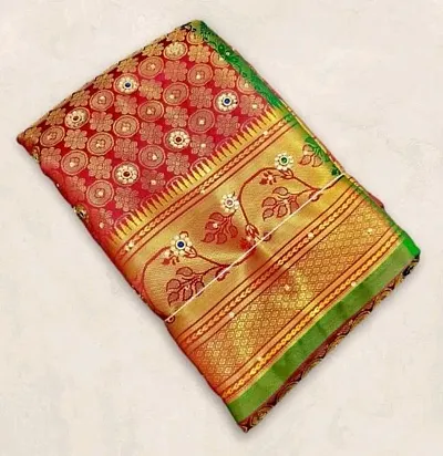 Banarasi Art Silk Brocade Sarees With Running Blouse