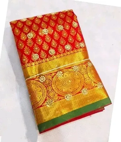 Banarasi Art Silk Brocade Sarees With Running Blouse