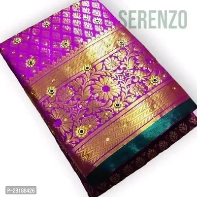 Banarasi Brocade Silk Sarees With Blouse Piece-thumb0