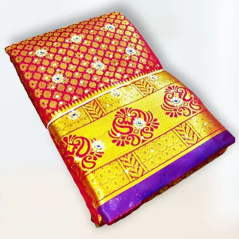 Classic Art Silk Woven Sarees With Blouse Piece