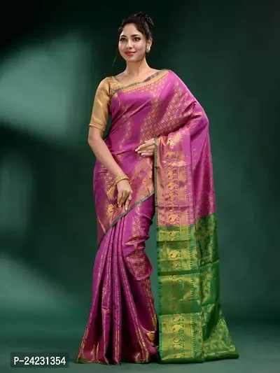 Beautiful Banarasi Silk Saree with Blouse piece-thumb0