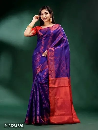 Beautiful Banarasi Silk Saree with Blouse piece-thumb0