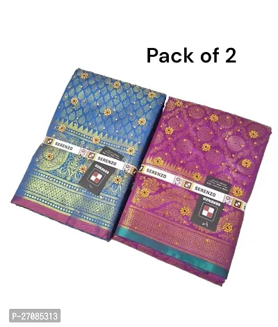 Pack Of 2 Banarasi Brocade Saree With Blouse Piece