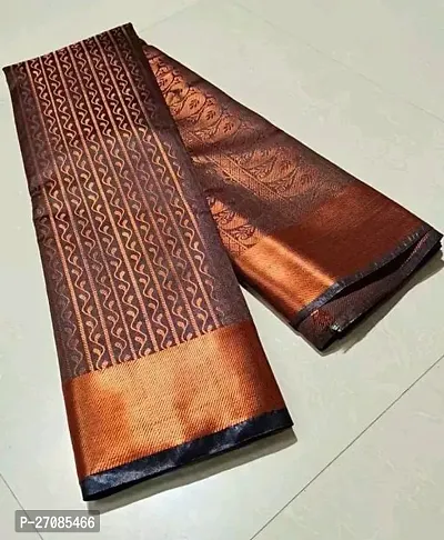 Banarasi Brocade Silk Sarees With Blouse Piece-thumb0