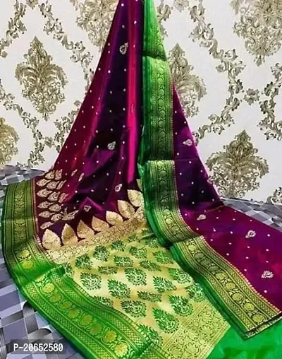 Banarasi Satin Silk Sarees With Blouse Piece