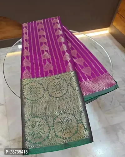 Banarasi Silk Brocade Saree with Blouse piece-thumb0