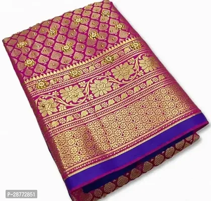 Banarasi Art Silk Brocade Saree With Running Blouse-thumb0