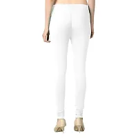 Churidar Length Slim Fit Super Combed Stretchable Premium Cotton Lycra Leggings - White-thumb1