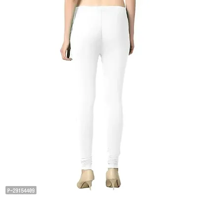 Churidar Length Slim Fit Super Combed Stretchable Premium Cotton Lycra Leggings - White-thumb2