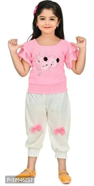 GIRLS TOP AND BOTTOM SET COLOR-PINK-thumb0