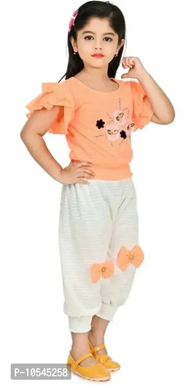 GIRLS TOP AND BOTTOM SET COLOR-ORANGE-thumb3