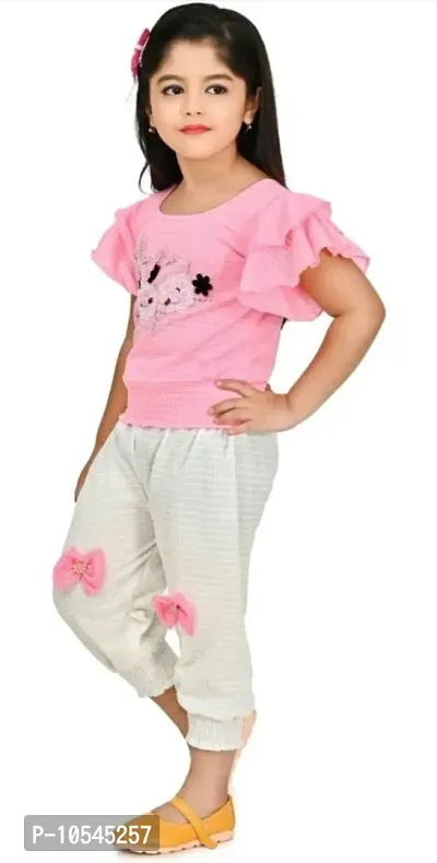 GIRLS TOP AND BOTTOM SET COLOR-PINK-thumb3