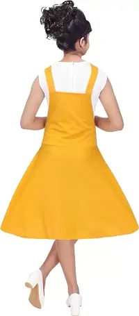 Stylish Crepe Yellow Dress For Girls-thumb2