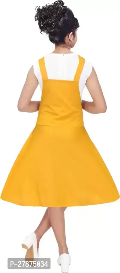 Stylish Crepe Yellow Dress For Girls-thumb4