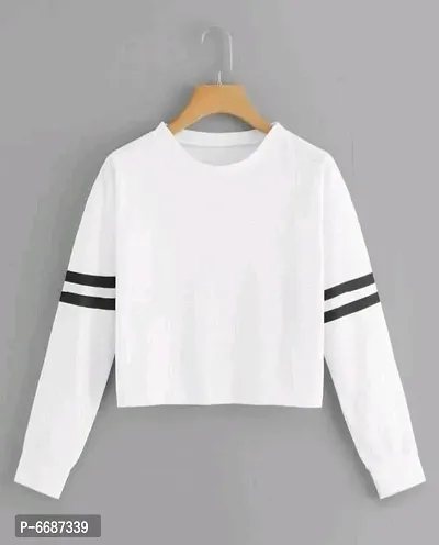Trendy Cotton Blend Full Sleeve T Shirt For Women and Girls-thumb0