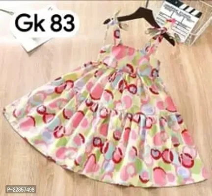 Fabulous Multicoloured Rayon Printed Frocks For Girls-thumb0