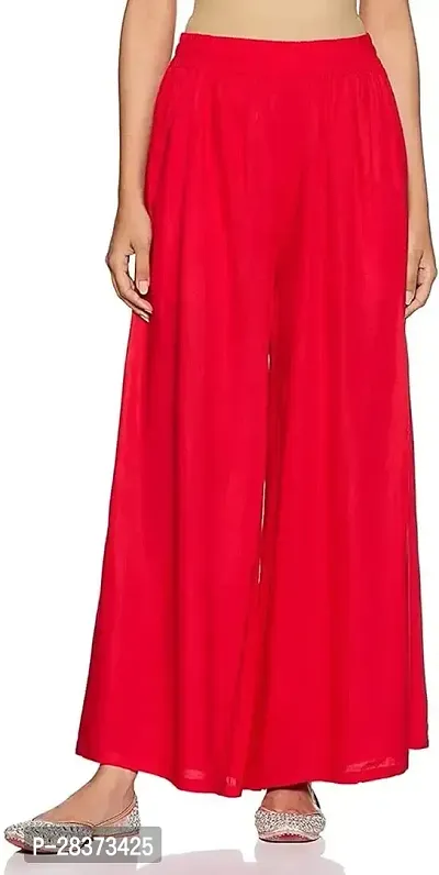 Stylish Red Silk Blend Palazzo For Women-thumb0