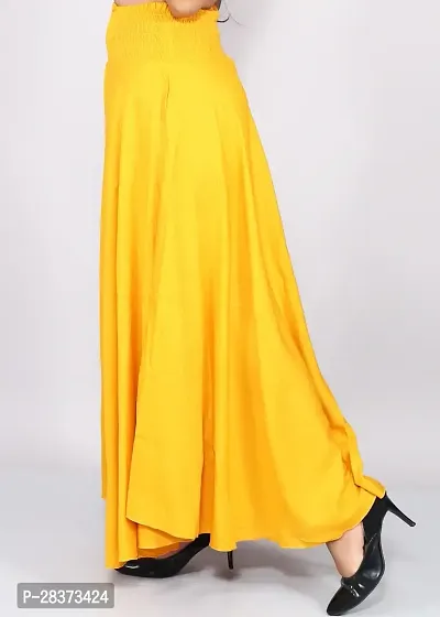 Stylish Yellow Silk Blend Palazzo For Women