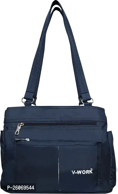 Stylish Blue Self Pattern Handbags For Women