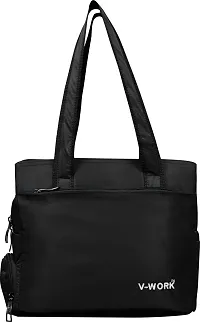Stylish Black Self Pattern Handbags For Women-thumb1