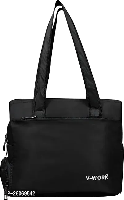 Stylish Black Self Pattern Handbags For Women-thumb2