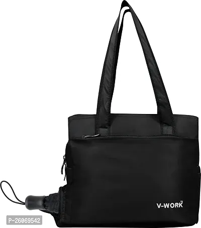Stylish Black Self Pattern Handbags For Women-thumb0