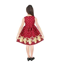 PROMISE KID Girl's Cotton Knee-Length Dress (Pack of 1) (1-2 Years, Maroon)-thumb1